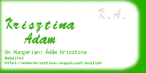 krisztina adam business card